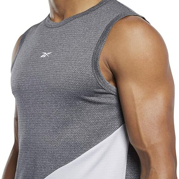 2/$20 Reebok Men's Workout Ready Melange Tank, size S - Picture 2 of 6